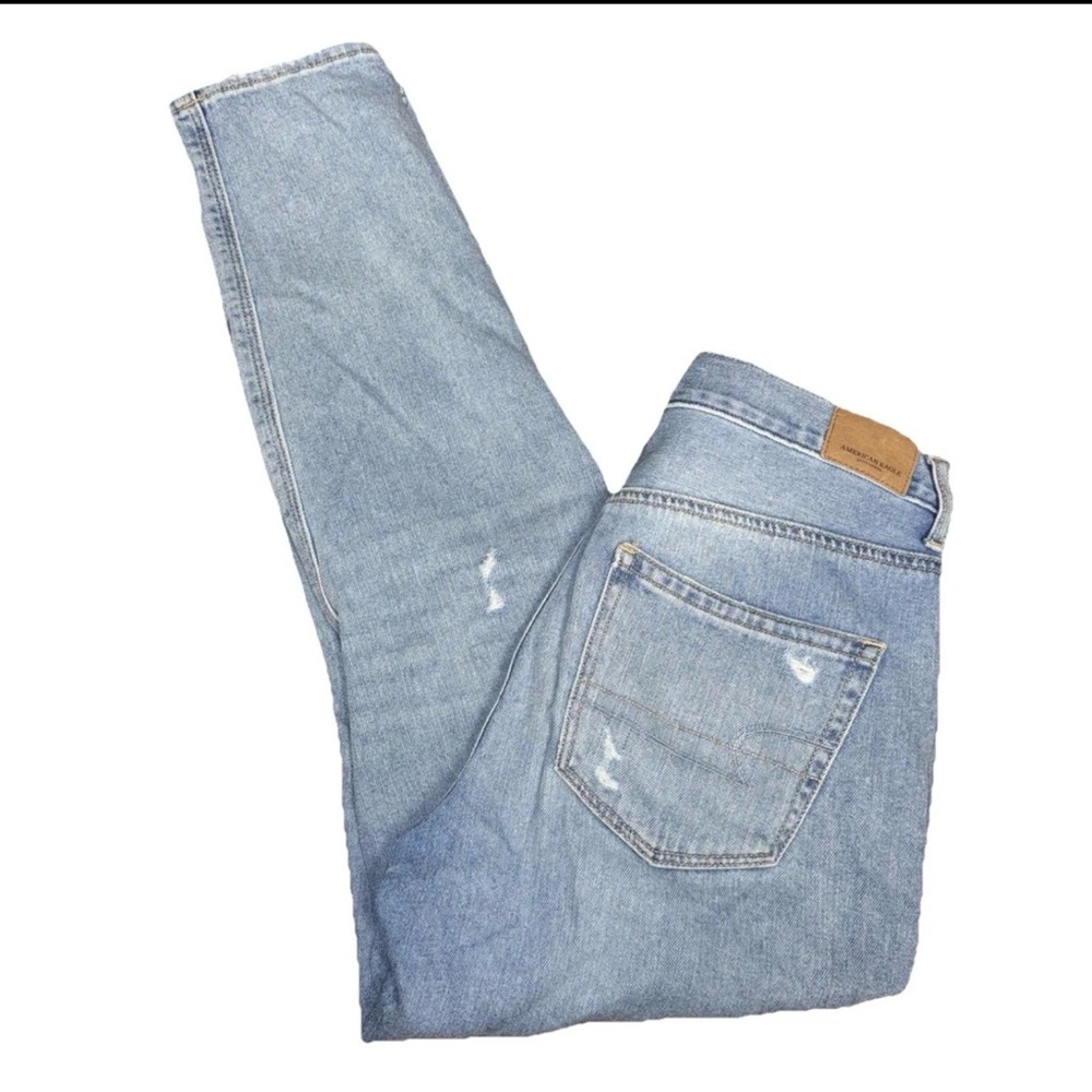 American Eagle Outfitters Womens Mom Jean Distressed Regular Denim Jeans Sz 6